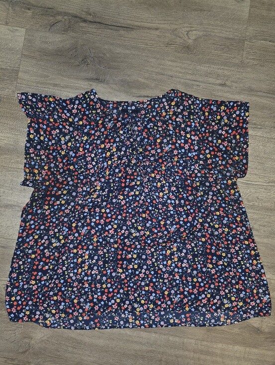 GAP Tops - Gap Floral Navy Babydoll Tunic Top XL Cottagecore